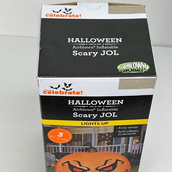 Halloween HUGE Jack-o-Lantern 3' Inflatable Scary Airblown Lit Yard Deco Pumpkin - Picture 6 of 8